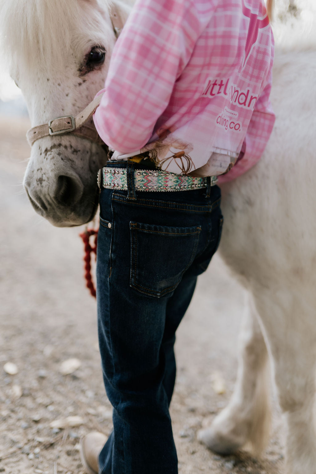 Little Windmill unisex bootcut jeans back view showing relaxed fit and quality denim