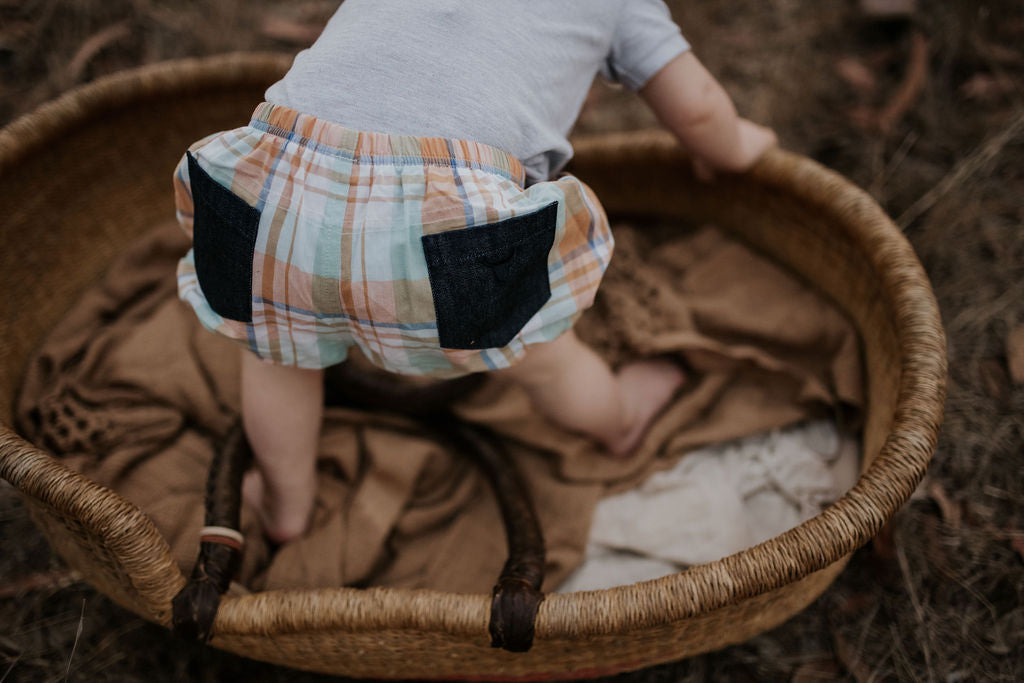 "Ryan" Buffalo Check Baby Bloomers-Little Windmill Clothing Co