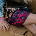 Aztec Navy Footy Shorts-Little Windmill Clothing Co