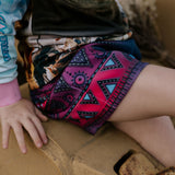 Aztec Navy Footy Shorts-Little Windmill Clothing Co