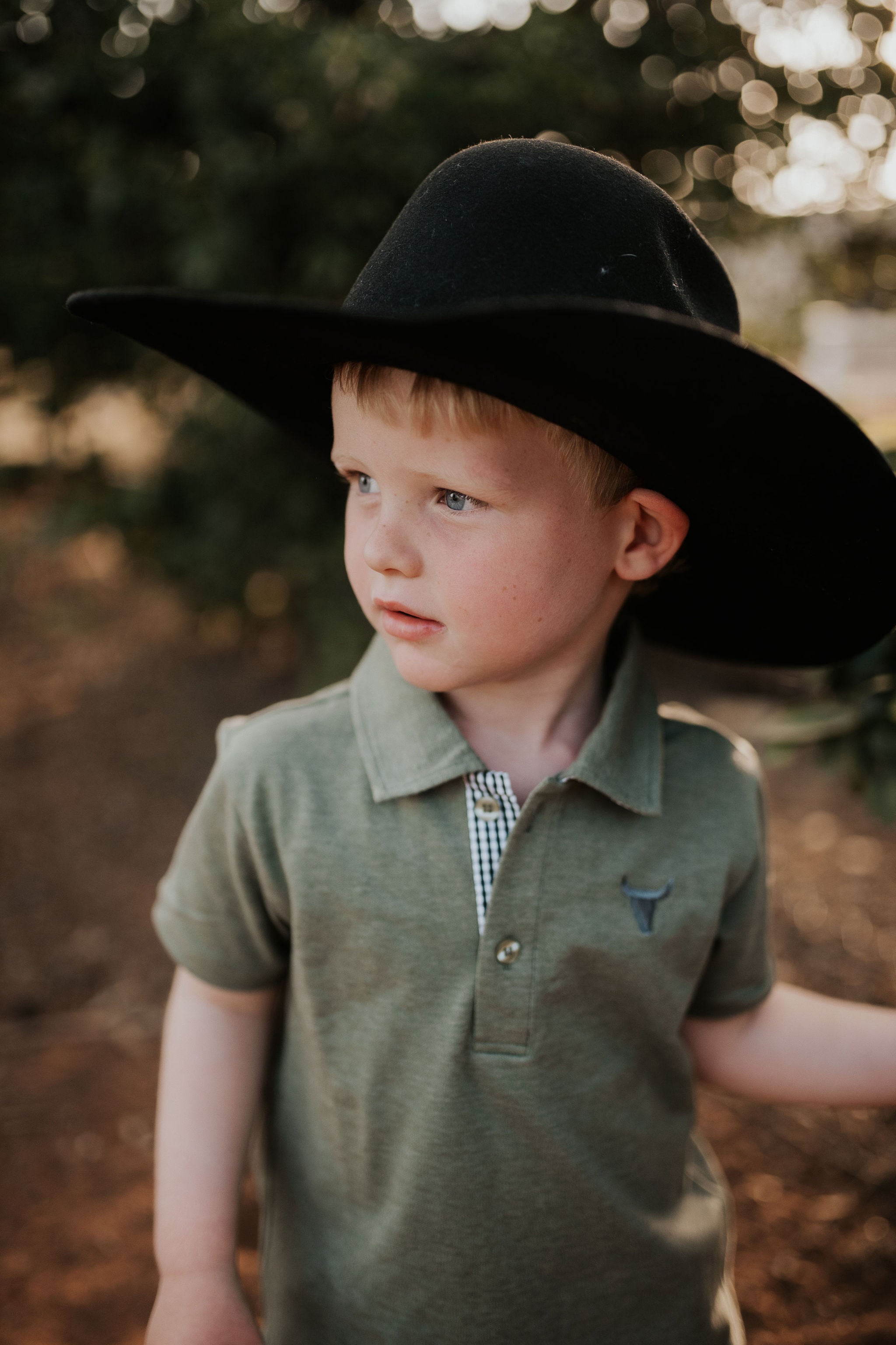 Keith khaki green boy's polo front view showing classic polo style in relaxed khaki green for boys