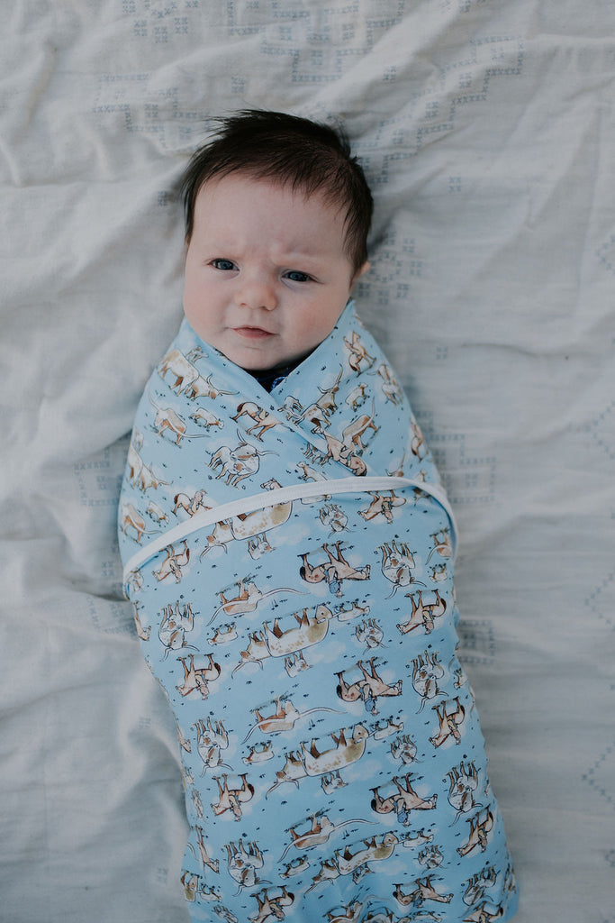 Long Horn Cowboy NEW FEEL Jersey Cotton Swaddle-Little Windmill Clothing Co