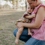 "Darla" Deep Red Gingham Women's Shirt-Little Windmill Clothing Co