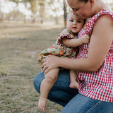 "Darla" Deep Red Gingham Women's Shirt-Little Windmill Clothing Co