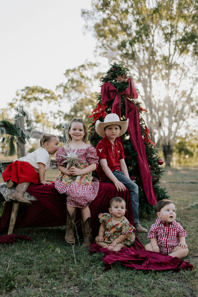 "Faith" Floral Scollop Short Sleeve Romper-Little Windmill Clothing Co