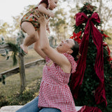 "Darla" Deep Red Gingham Women's Shirt-Little Windmill Clothing Co