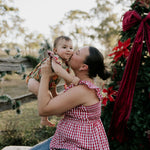 "Darla" Deep Red Gingham Women's Shirt-Little Windmill Clothing Co