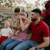 "Carl" Deep Red Men's Polo-Little Windmill Clothing Co