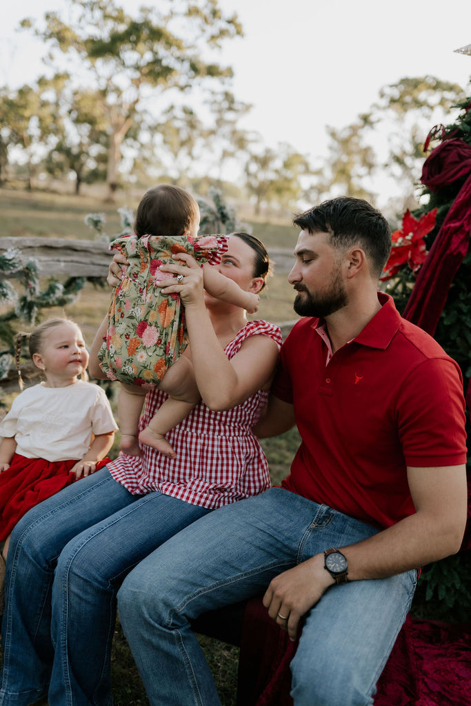 "Carl" Deep Red Men's Polo-Little Windmill Clothing Co