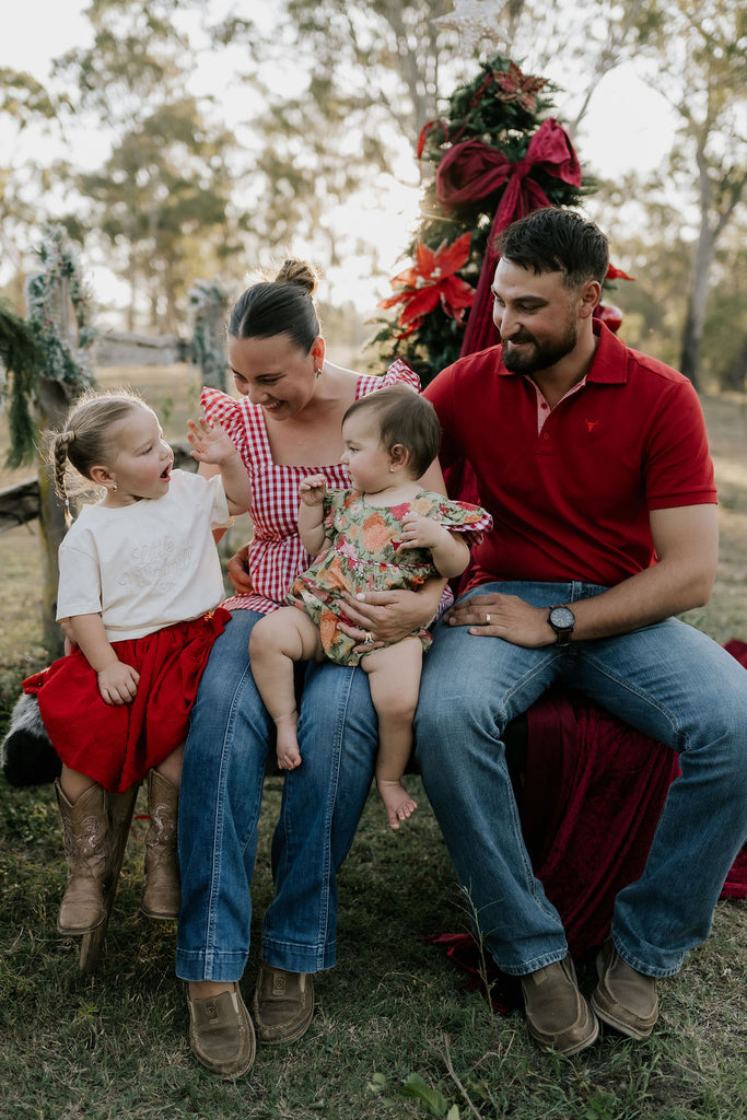 "Carl" Deep Red Men's Polo-Little Windmill Clothing Co