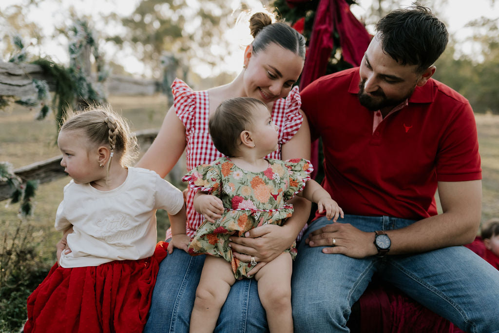 "Darla" Deep Red Gingham Women's Shirt-Little Windmill Clothing Co