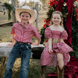 "Penelope" Block Twirl Dress-Little Windmill Clothing Co
