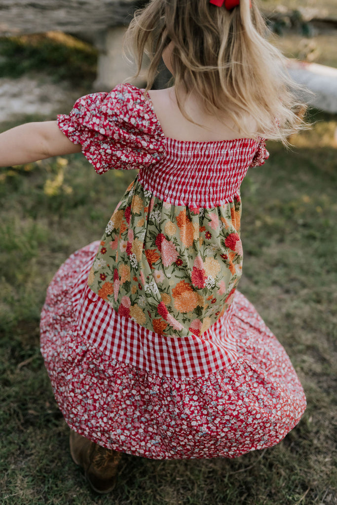 "Penelope" Block Twirl Dress-Little Windmill Clothing Co