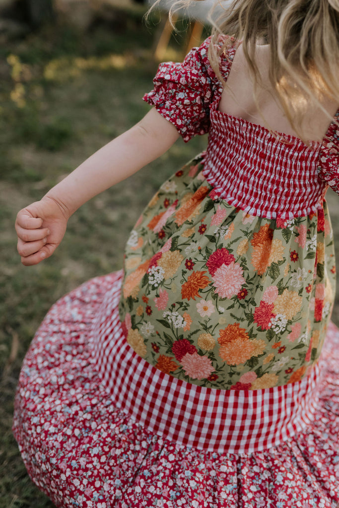 "Penelope" Block Twirl Dress-Little Windmill Clothing Co