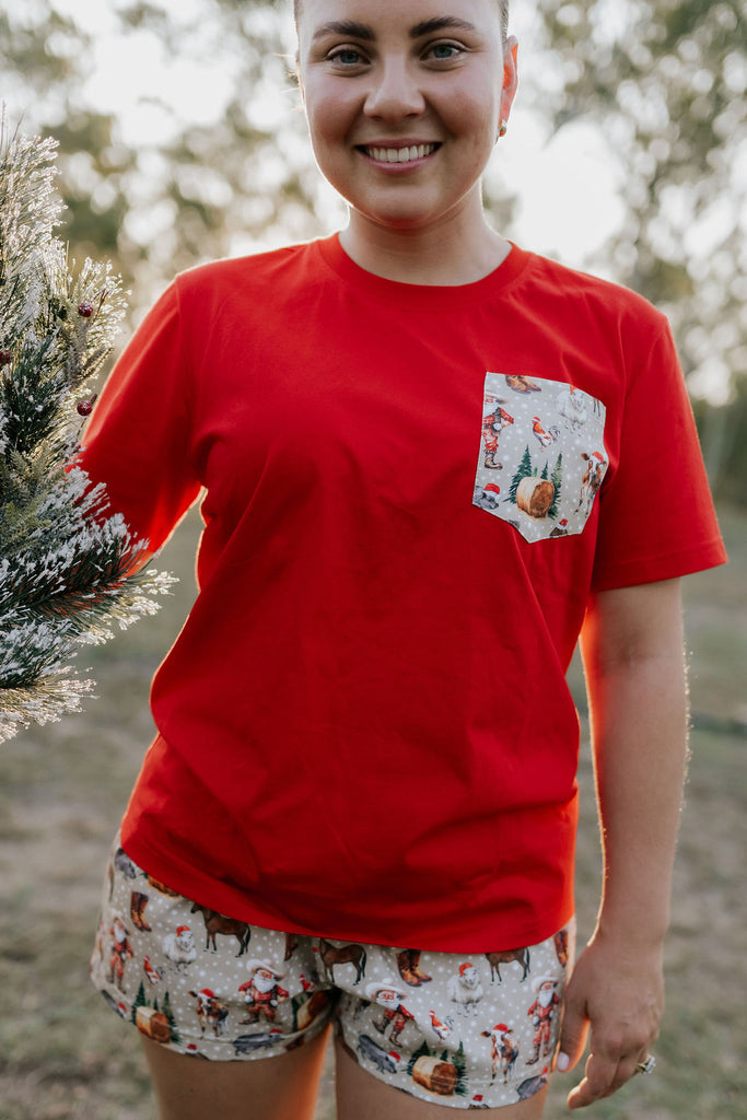 Ladies Set Western Christmas PJ's-Little Windmill Clothing Co