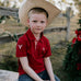 Nick deep red boys polo shirt front view showing classic deep red polo for boys