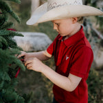 "Nick" Deep Red Boy's Polo-Little Windmill Clothing Co