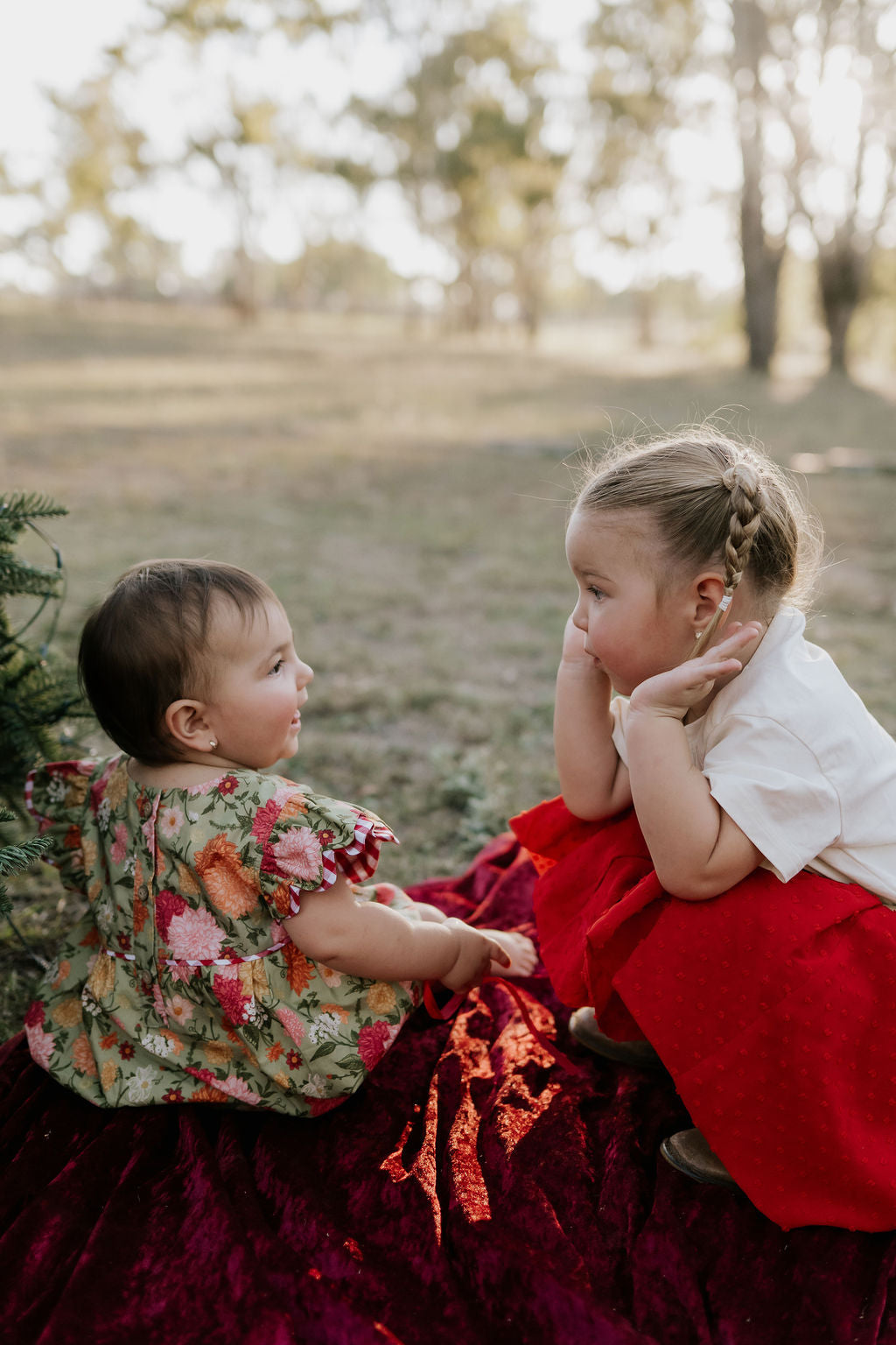 Rena deep red textured tutu worn by girl showing beautiful deep red tutu skirt