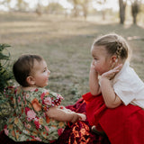 Rena deep red textured tutu worn by girl showing beautiful deep red tutu skirt
