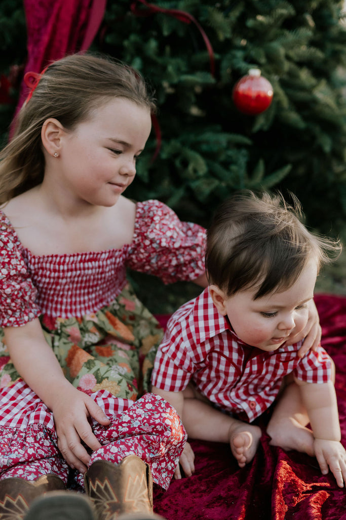 "Penelope" Block Twirl Dress-Little Windmill Clothing Co