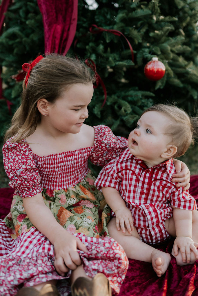 "Penelope" Block Twirl Dress-Little Windmill Clothing Co