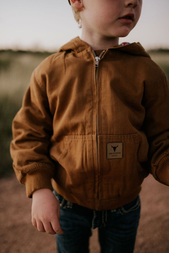 Cotton Drill Jacket - Caramello-Little Windmill Clothing Co