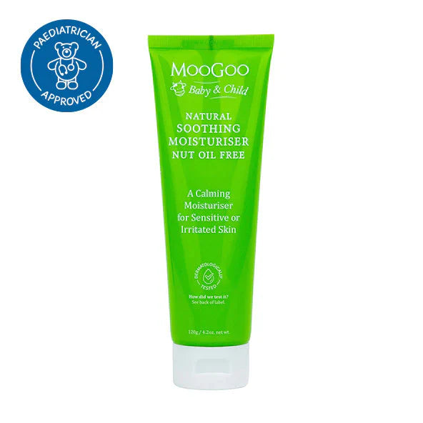 MooGoo Baby Soothing Moisturiser nut oil free 120g tube for sensitive skin and nut allergies