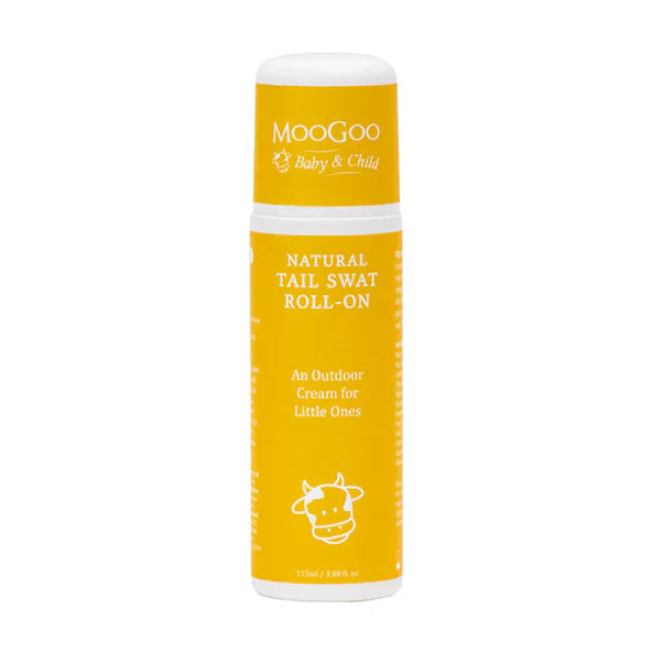 MooGoo Baby Tail Swat Roll On 115g natural outdoor face and body cream for all ages and sensitive skin