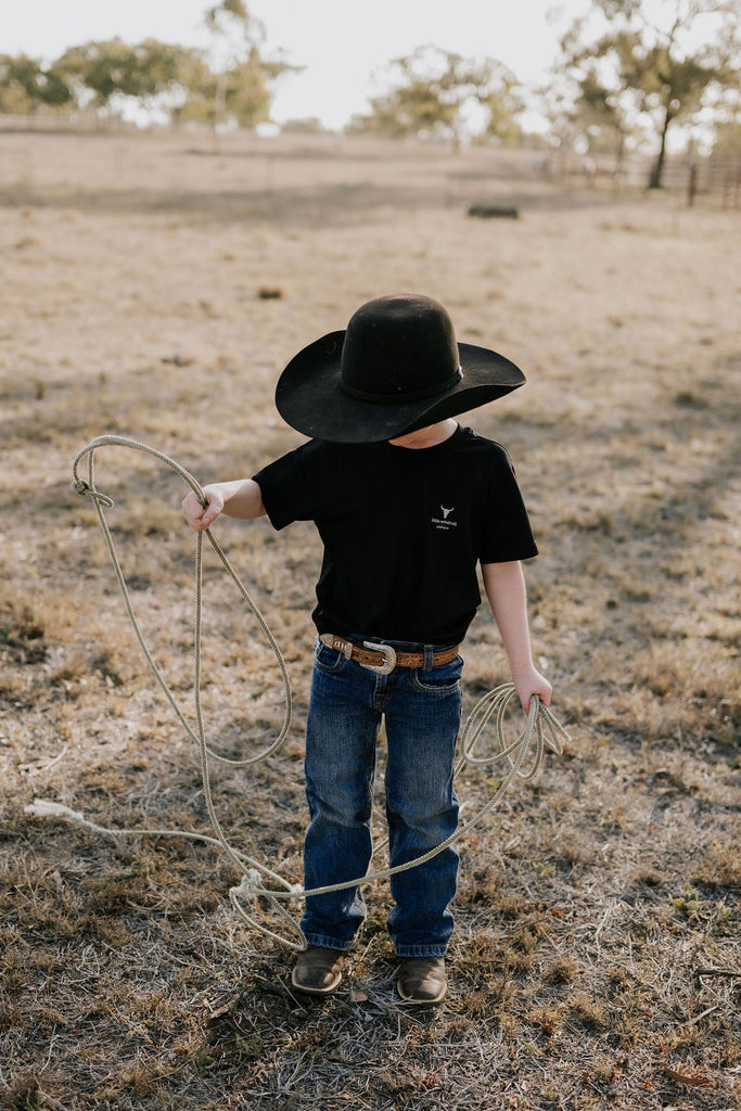 LWCC Kids Printed Tee - Storm Black-Little Windmill Clothing Co