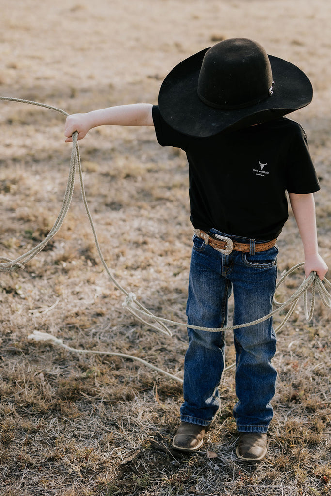 LWCC Kids Printed Tee - Storm Black-Little Windmill Clothing Co