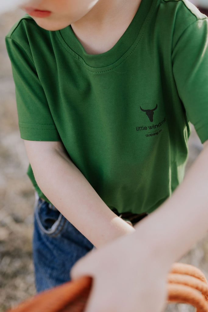 LWCC Kids Printed Tee - Lime-Little Windmill Clothing Co