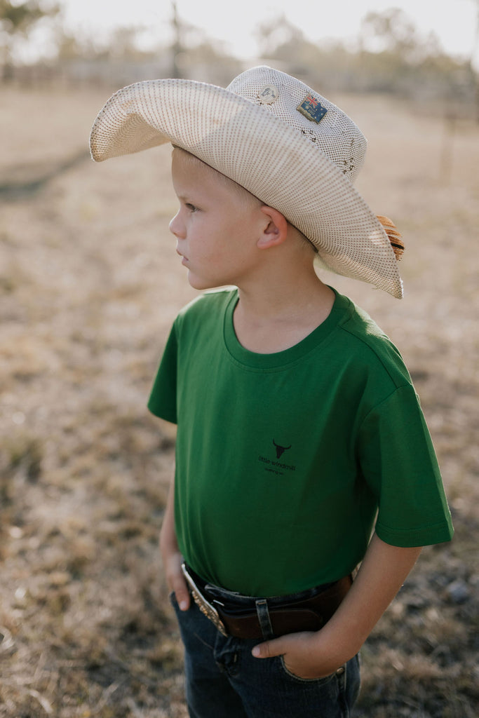 LWCC Kids Printed Tee - Lime-Little Windmill Clothing Co