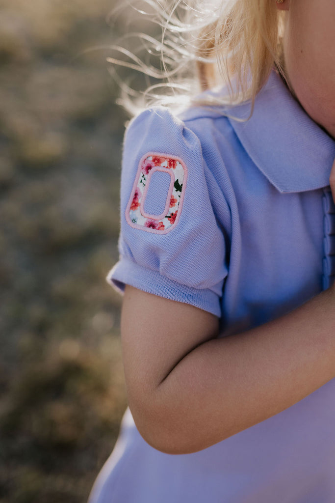 "Lizzy Girl" Violet Contrast Polo Dress-Little Windmill Clothing Co