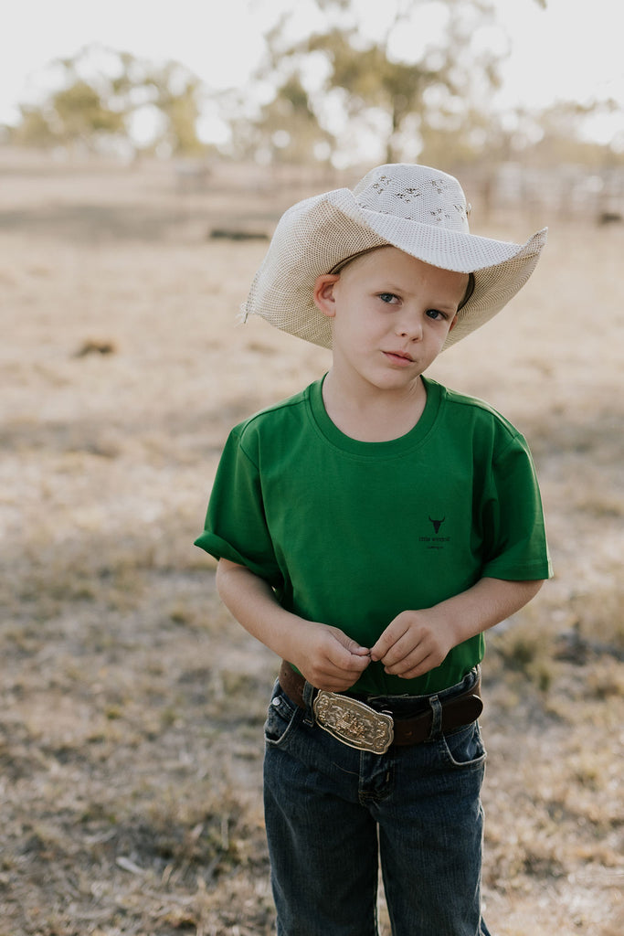 LWCC Kids Printed Tee - Lime-Little Windmill Clothing Co