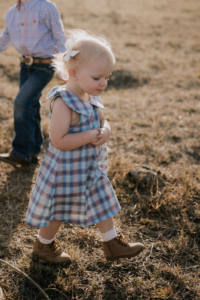 "Maddison" Country Checked Dress-Little Windmill Clothing Co