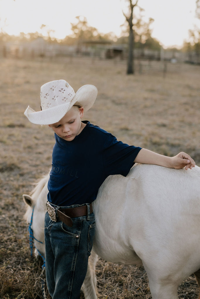 LWCC Kids Tee - Midnight Navy-Little Windmill Clothing Co