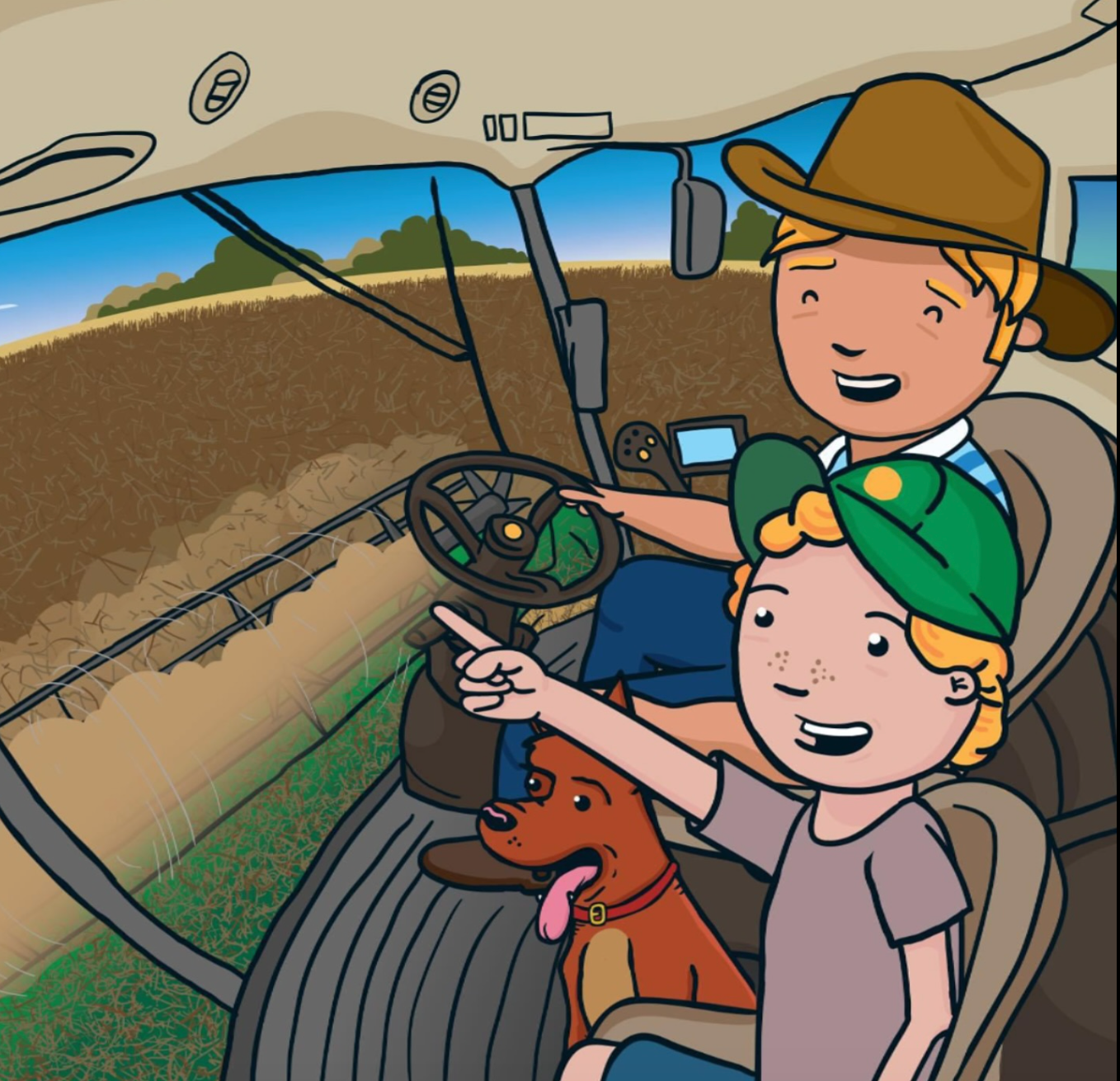 George the Farmer Kangaroo Cornfield book pages showing illustrated pages from children's country book