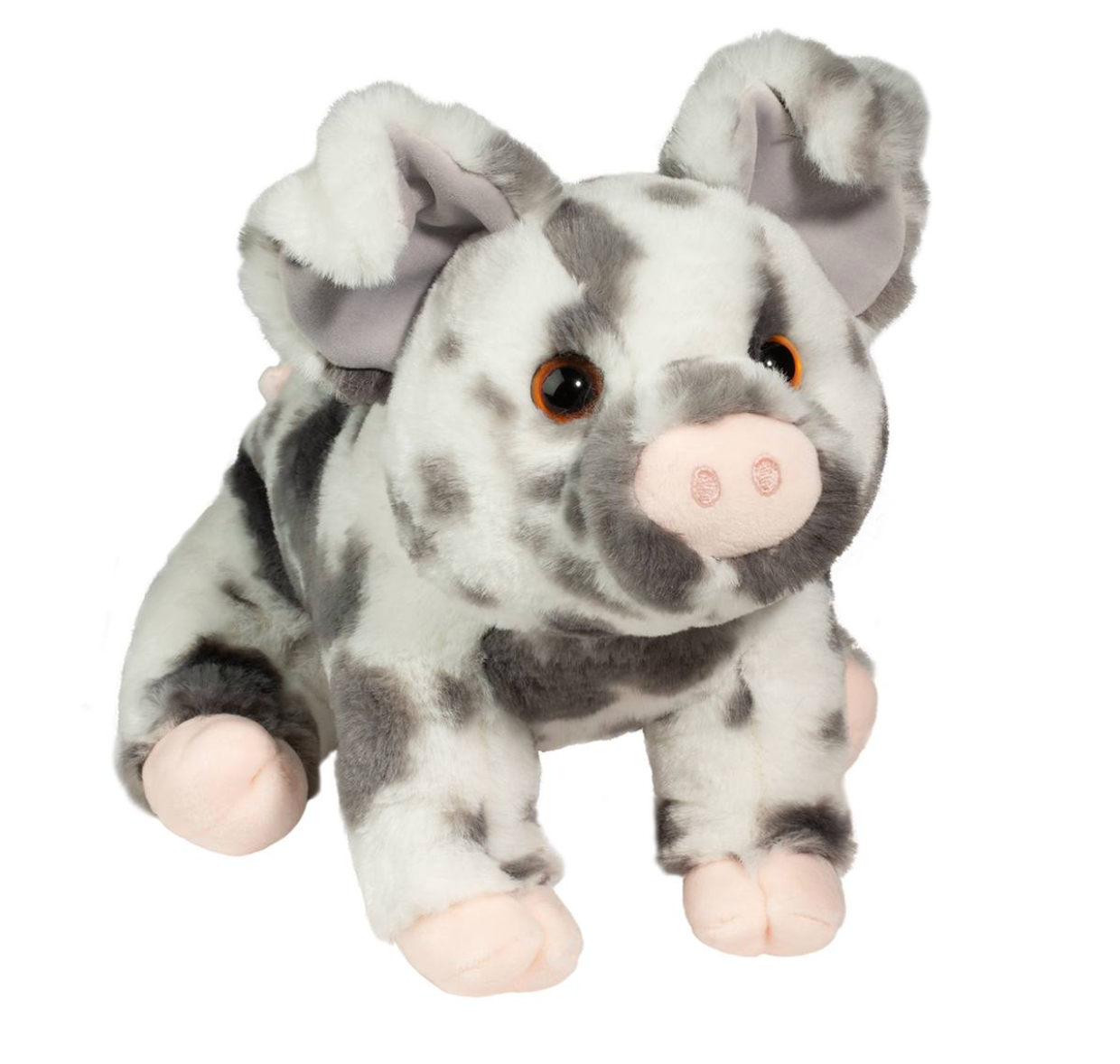 Zoinkie soft spotted pig front view showing adorable soft spotted pig plush toy