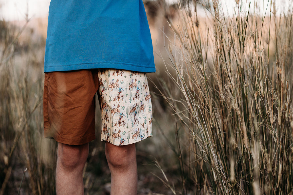 "Bodhi" Bronc Unique Printed Shorts-Little Windmill Clothing Co
