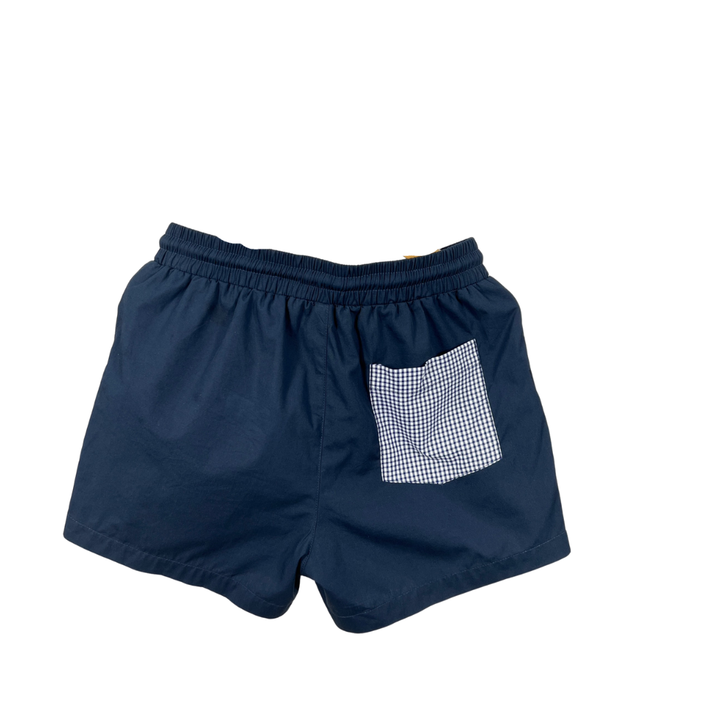 "Must Have" Navy Cotton Detailed Shorts-Little Windmill Clothing Co