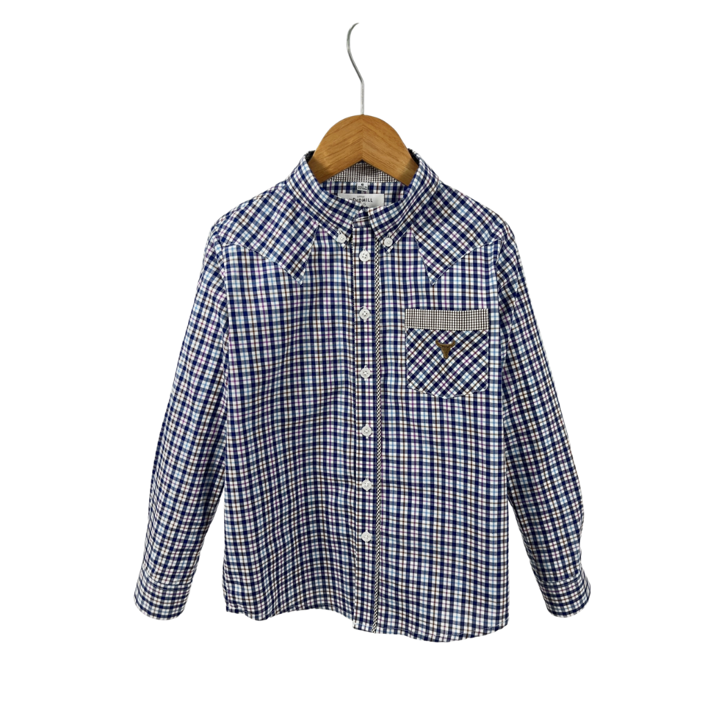 "Parker" Classic Gingham Long Sleeve Shirt-Little Windmill Clothing Co