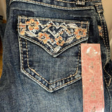 Grace In La girls double pocket jeans showing stylish denim with practical double pocket design