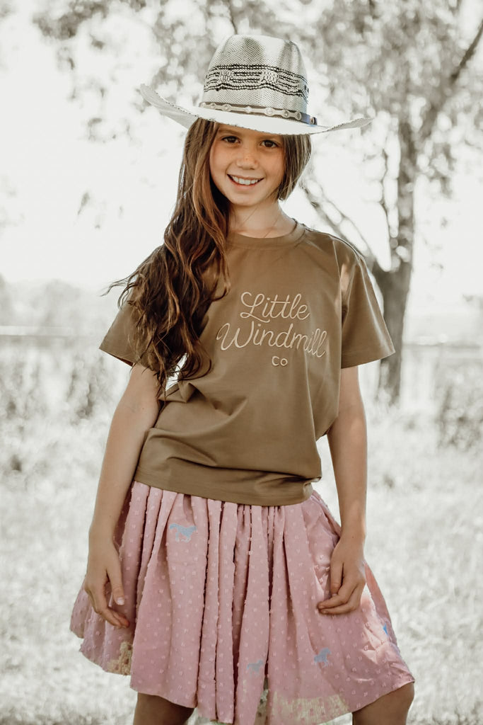 DISCOUNTED "Bella" Soft Dust Pink Textured Tutu-Little Windmill Clothing Co