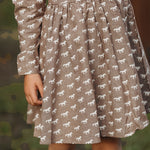 "Miley" Horse Print Chocolate Dress-Little Windmill Clothing Co