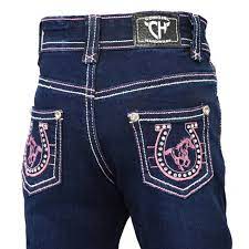 Toddler Hardware Cowgirl Horseshoe Horse dark Jeans-Little Windmill Clothing Co