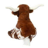 Bixbie soft Texas Long Horn plush toy side view showing floppy fabric body and stitched detail
