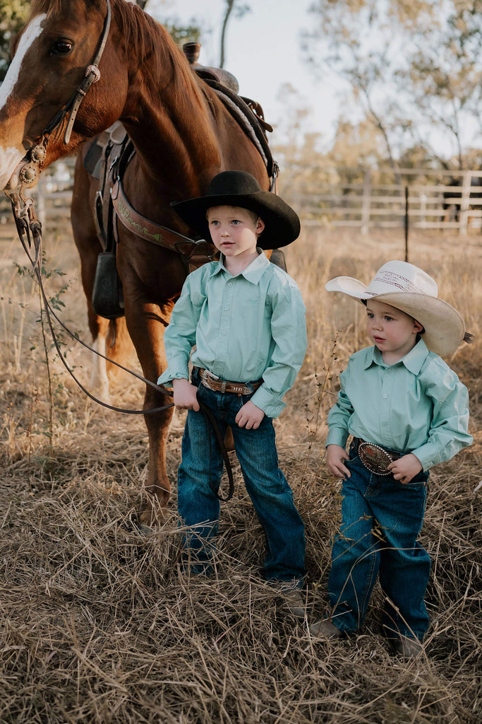 "All Rounder" Mint Long Sleeve Shirt-Little Windmill Clothing Co