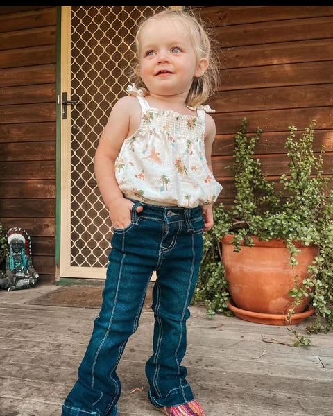 CC Toddler Girl Trouser Dark Wash Jeans-Little Windmill Clothing Co