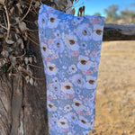 Organic cotton muslin floral swaddle with Australian farm print, soft breathable bamboo cotton blend, large size 120x120 cm