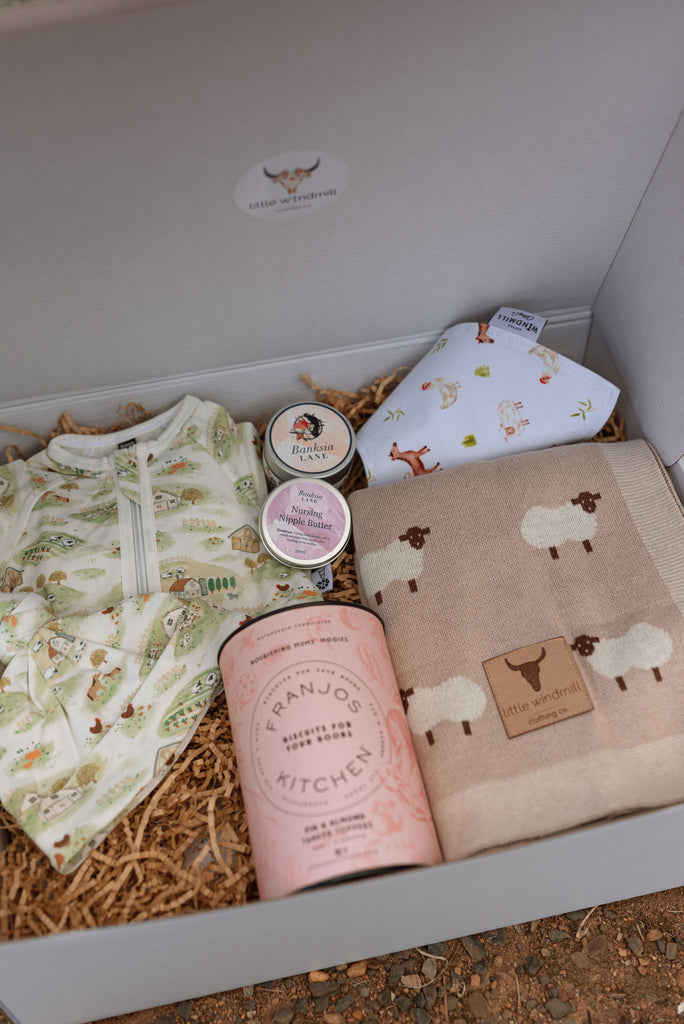 Branded Gift Box with Ribbon-Little Windmill Clothing Co